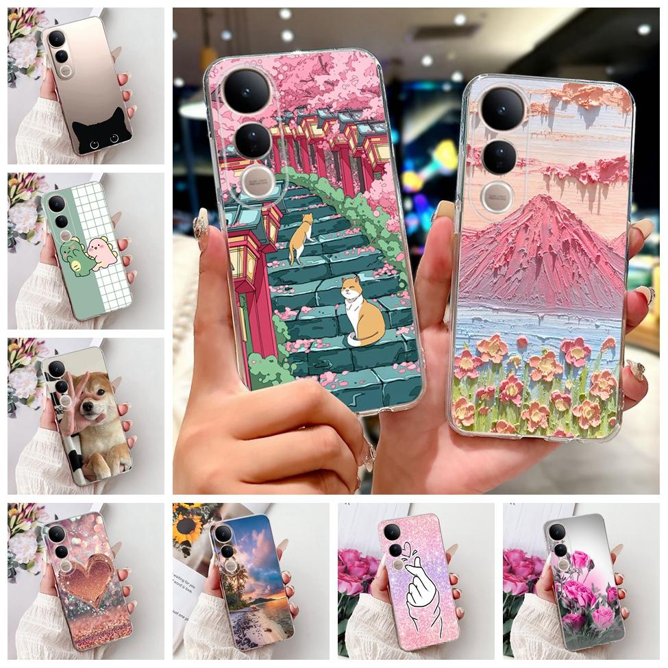 For Vivo V50 Lite 5G Case Clear Fashion Luxury Cute Cartoon Cat Cool Soft TPU Bumper Cover For Vivo V50Lite 5G Phone Case Funda