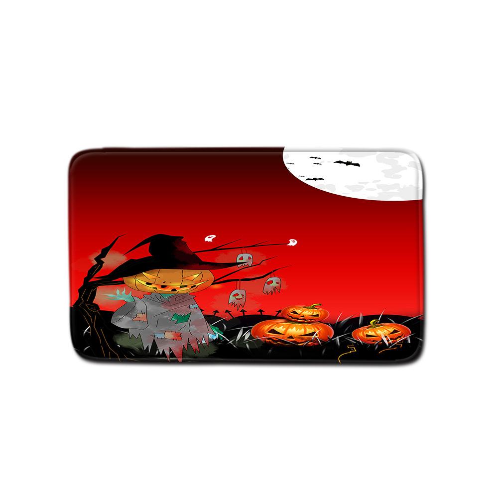 Halloween Shower Curtain Floor Mat Combination Four-Piece Set Bathroom Toilet Carpet Shower Room Foot Mat