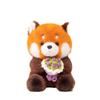 Cute Red Panda Hug Flower Bouquet Stuffed Animals Raccoon Plush Toy Groundhog Plushie Toy Valentine's Day Gift Confession Gift