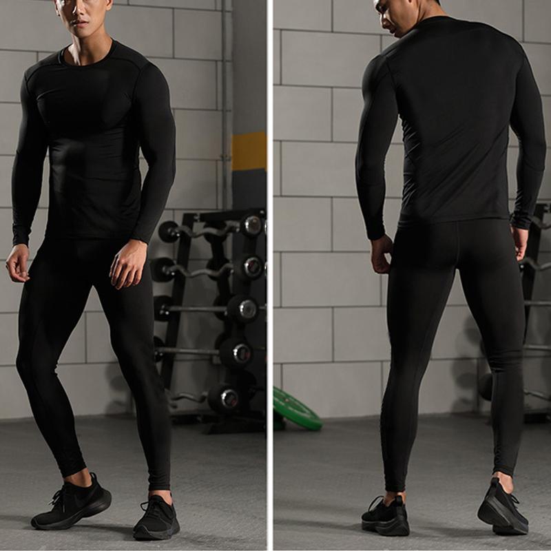 Быстросохнущая мужская спортивная одежда, компрессионные спортивные костюмы для бега, баскетбольные колготки, одежда для спортзала и фитнеса