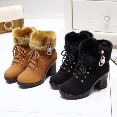 Женские модные зимние ботинки. Зимние теплые зимние сапоги. Теплые хлопковые ботинки. Нескользящие походные ботинки. Меховые сапоги.