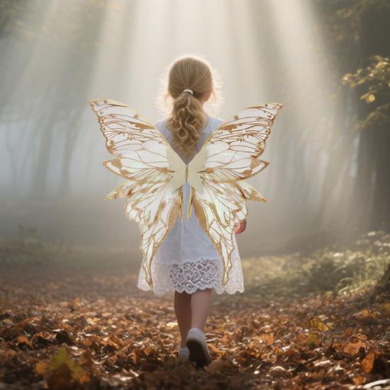 Крылья феи для взрослых и девочек Набор костюма феи-бабочки с цветочной гирляндой, волшебной палочкой, эльфийскими ушами, градиентными органзовыми крыльями бабочки