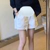 Maternity Shorts Summer Trendy Mother Wear Thin Outer Wear White Wide-leg Pants