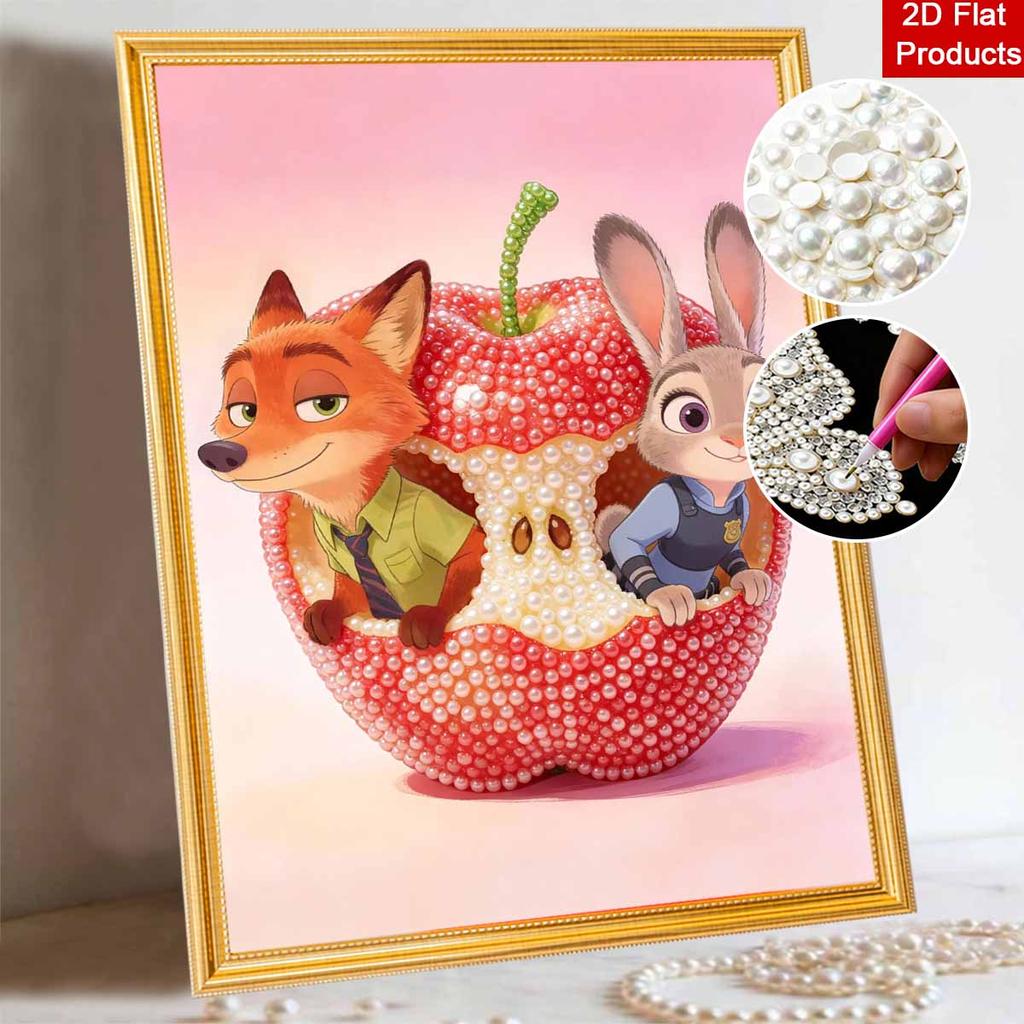 Disney Жемчужная живопись Zootopia Яблочный домик Ручная работа diy5D Жемчужные драгоценные камни Картины Поделки Специальная форма Домашний декор стен
