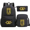 Youth Football Star Print Backpack Set Teens - 3-Piece Unisex Oxford Fabric School Bag With 13 Laptop Compartment