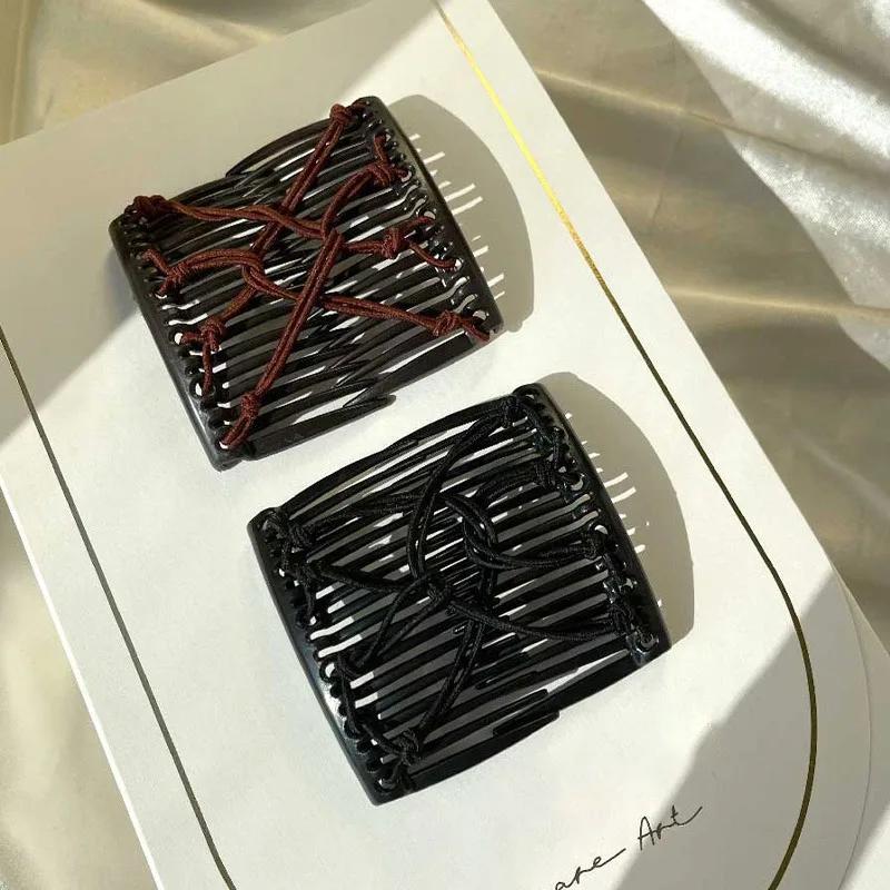 Винтажная корейская черная заколка для волос с уникальной структурой гребня для надежных причесок