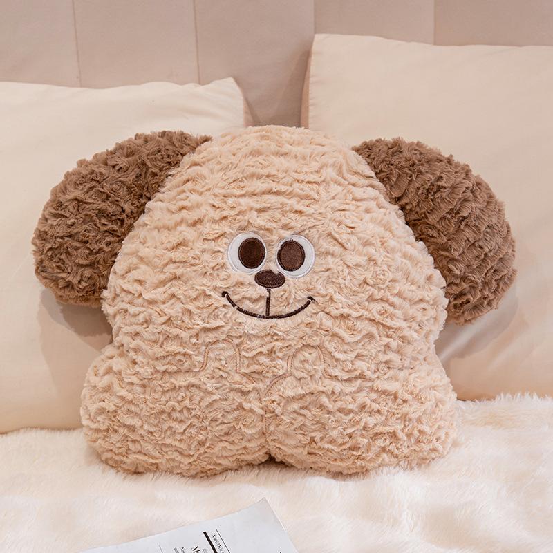 Big-eyed bear plush throw pillow cute ins wind dog sofa cushion office seat waist rest lunch break lie pillow