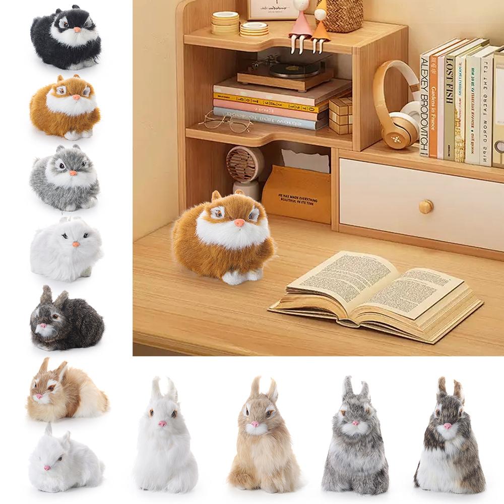 Desktop Furnishings Children's Birthday Gifts Rabbit Model Simulation Easter Rabbits Plush Toys