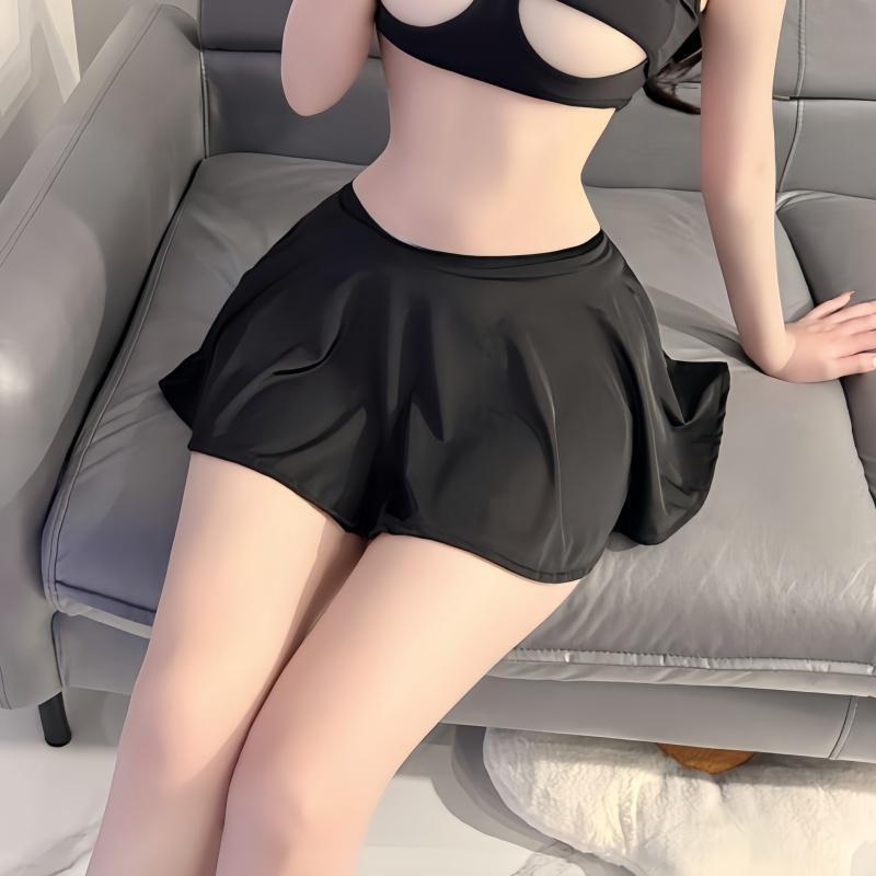 New Korean Styles Low Waist A-Line Sexy Pleated Black Long Skirt for Woman White Night Club Wear Party Mini Short Package Wrap Hip Skirts