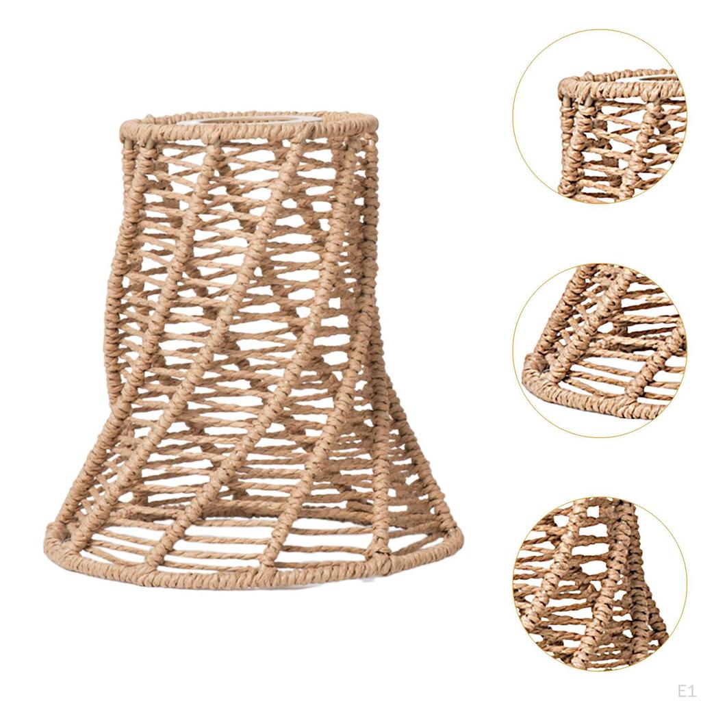 Абажур из бумажной веревки в стиле бохо, плетеный вручную, для подвесного светильника в гостиную