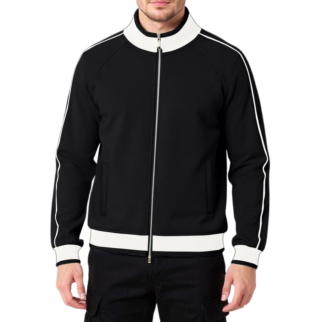 Men's Women's Shoulder Insertion Standing Collar Zipper Cardigan Leisure Hoodie Coat