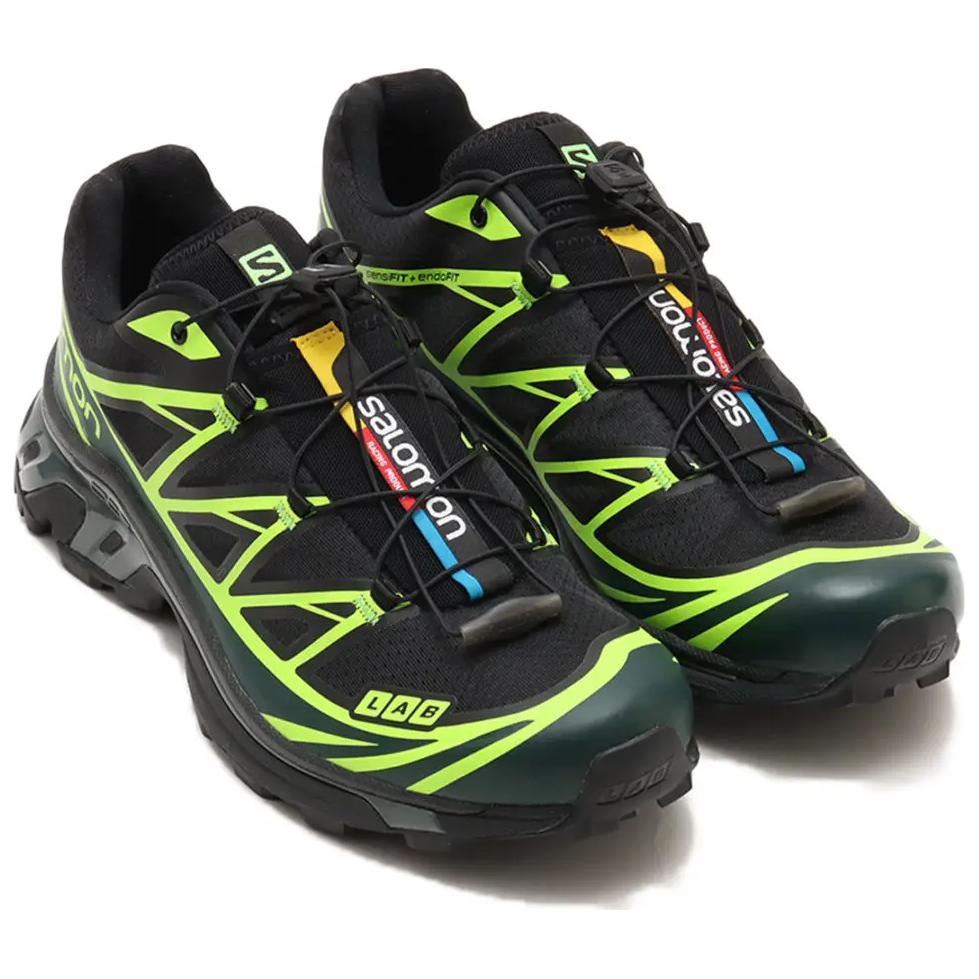 SALOMON XT-6 Удобные Универсальные Прочные Кроссовки с Низким Верхом Унисекс Кроссовки для Бега Черные Зеленые 475830