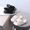Пляжная обувь для девочек однотонная с мягкой подошвой детские сандалии плетеные универсальные 2025 лето новые туфли принцессы для девочек корейский стиль нескользящие