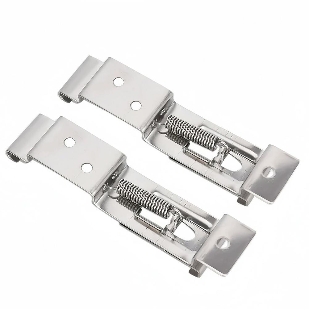 2 шт., нержавеющая сталь, прямоугольный подпружиненный кронштейн для номерного знака автомобиля, зажимы для держателя рамы автомобиля, зажимы для номерного знака прицепа
