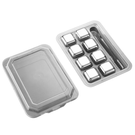 Камни для виски из нержавеющей стали Многоразовые охладители для напитков Не разбавляют и можно мыть в посудомоечной машине Металлические кубики льда для виски Охладитель для вина Инструмент для бара