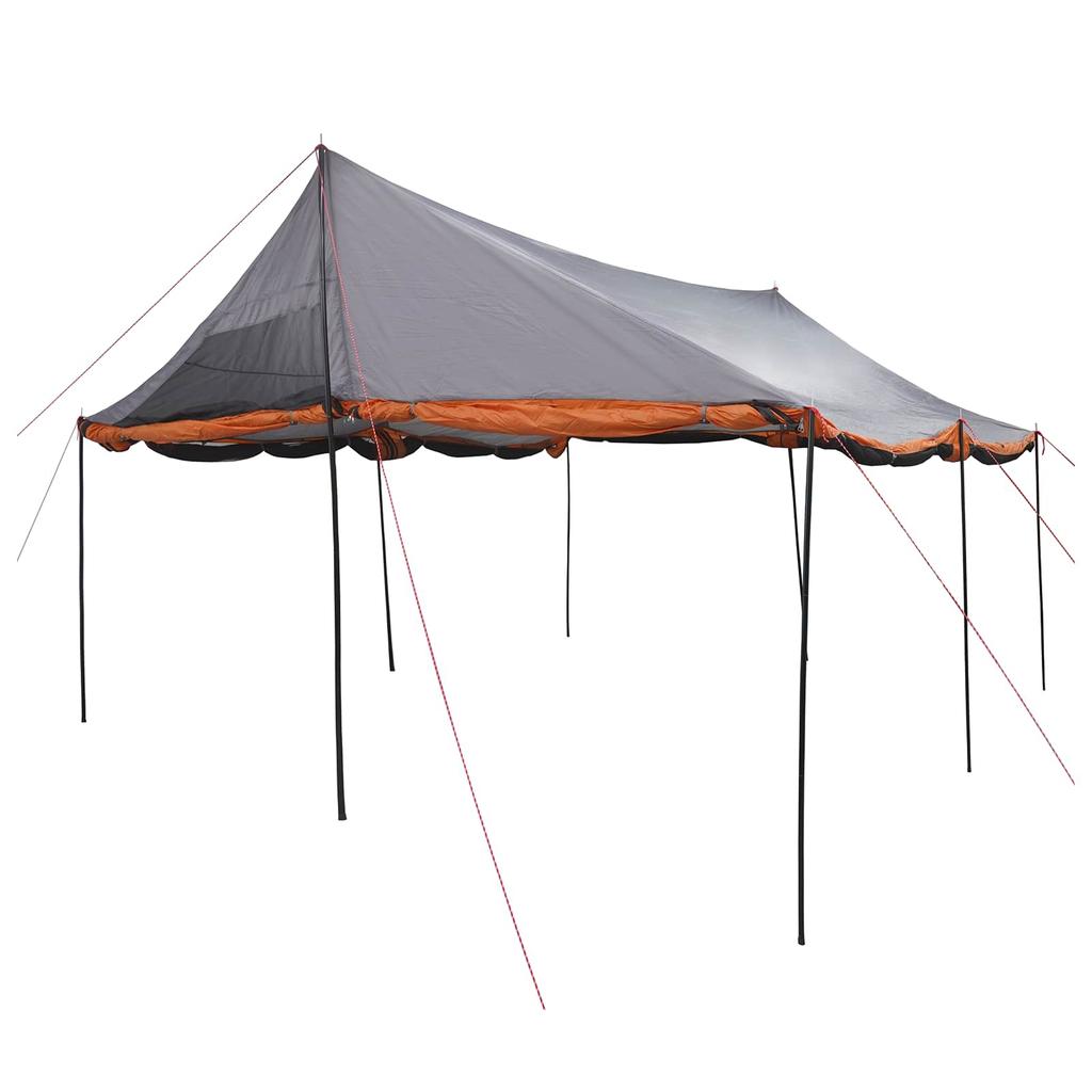 Family Tent with Roof Gray and Orange 450 x 400 x 265 cm