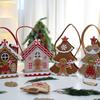 Креативное рождественское украшение-пряничный домик из фетра и сумка