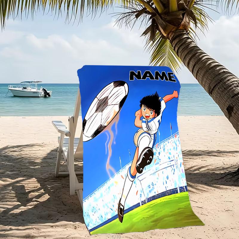 Customizable personalized beach towels Captain Tsubasa Dream Team themed designs.Suitable for the beach, yoga, sports;ideal as beach accessories