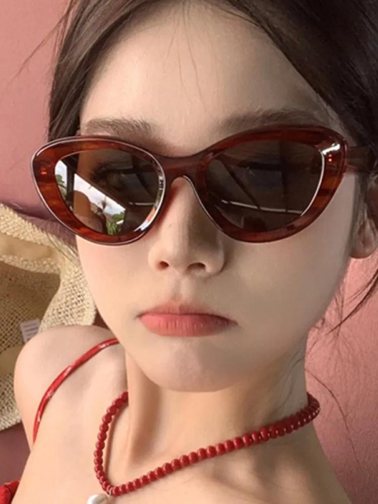 Ретро Вогнутые Солнцезащитные очки Кошачий глаз Женские Модные Дизайнерские Новые Солнцезащитные очки Кошачий глаз Очки Тень Для Женщин