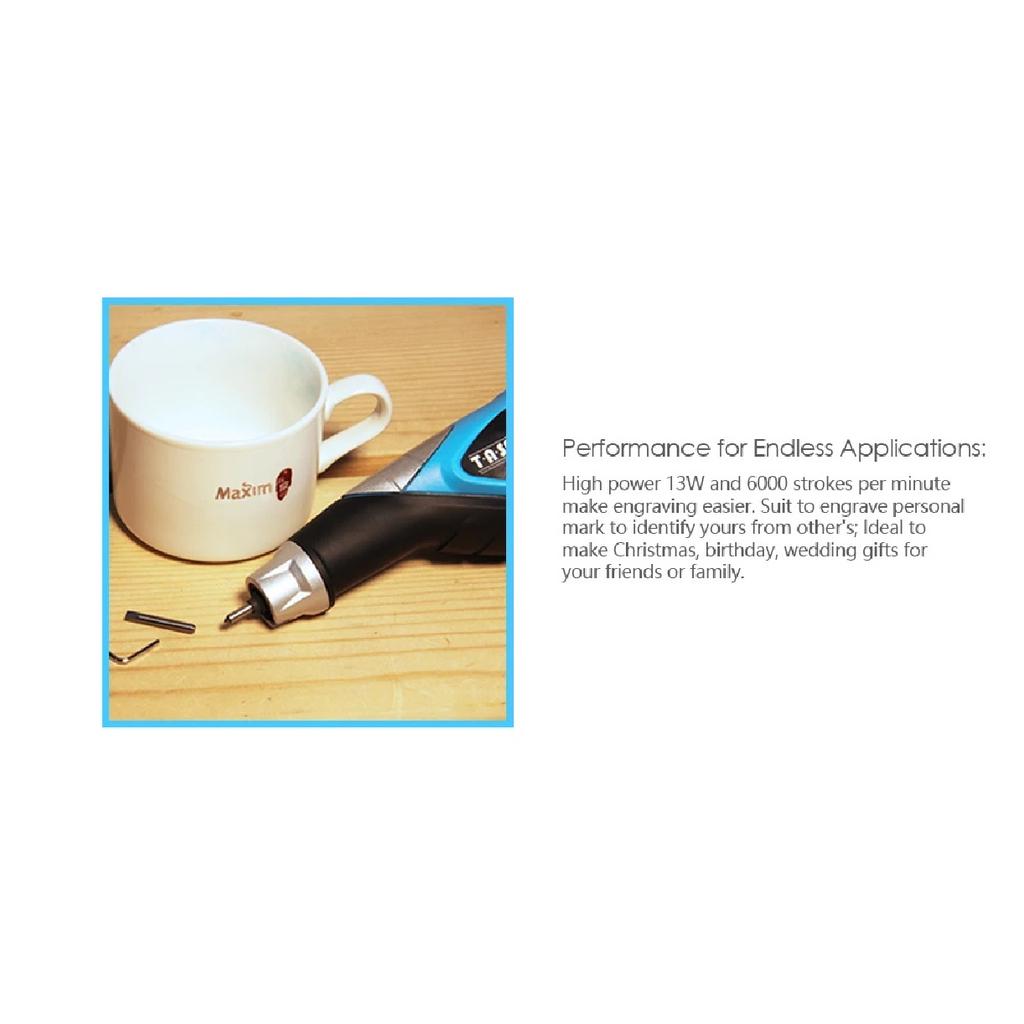 13W Electric Engraver Tool Engraving Pen for Wood Metal Stainless Steel Glass Plastic Etching with Carbide Tips & Craft Stencils