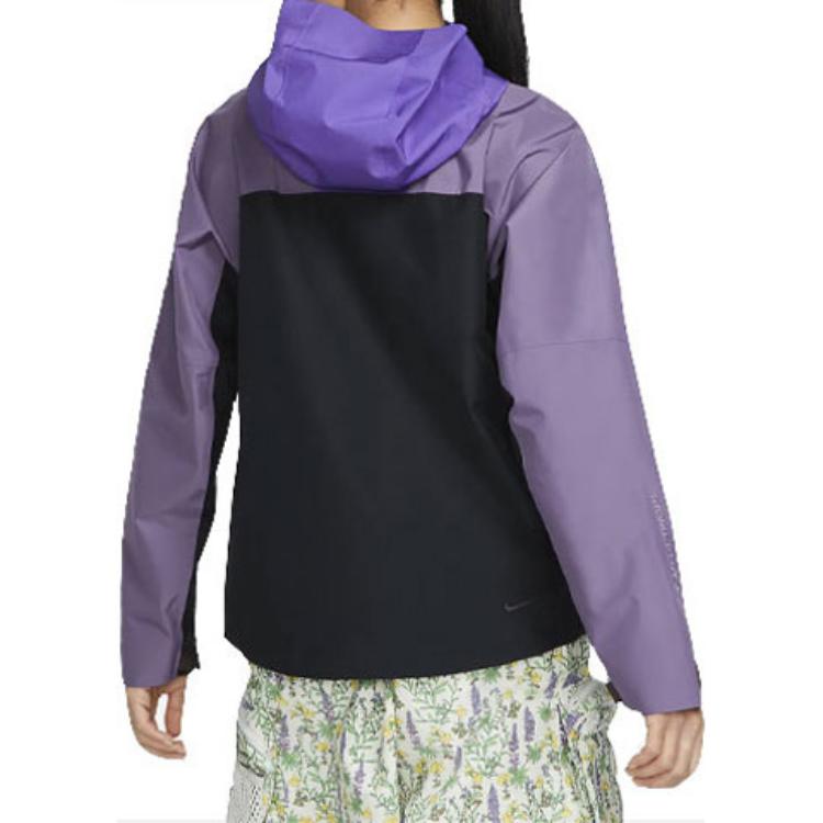 Nike Storm-Fit Colorblock Водонепроницаемая ветрозащитная куртка с капюшоном на полумолнии Женская куртка Фиолетовый DN3913-579