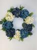 40 см синие венки из гортензий, искусственные цветы для лета, венок из гортензий для входной двери, фермерского дома, стены, окна, вечерние украшения