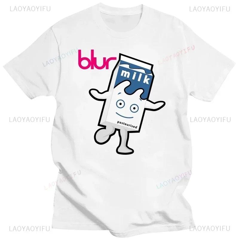 Футболка с принтом концертного тура группы Blur Britpop Band Coffee and Tv Milk Band, летняя уличная одежда, повседневная футболка с круглым вырезом в моде, уникальная футболка