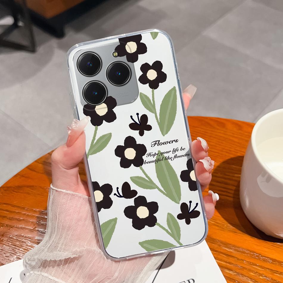 Simple Creative Case For Realme C63 C61 Transparent Back Cover For Realme C 61 C 63 Soft Slim Silicone Shockproof Funda Bumper