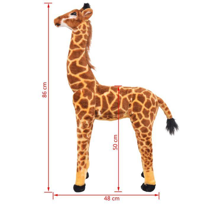 VidaXL Jouet en peluche Girafe Marron et jaune XXL 91336