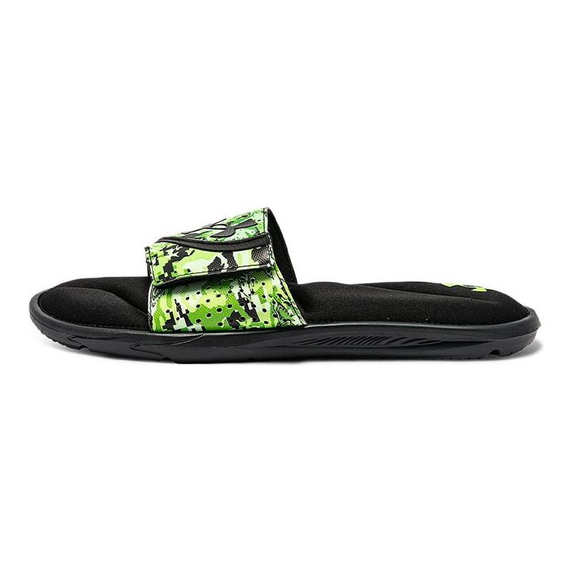 Under Armour Ignite 6 Graphic Strap Slide 'Black Green Citrine Camo' 3024450-001