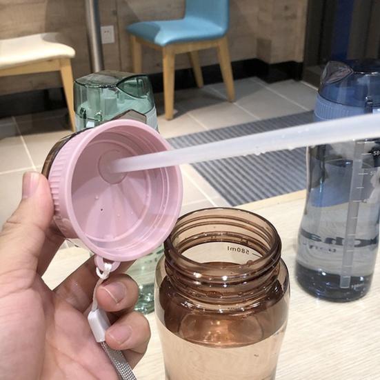 Бутылка с трубочкой 580 мл, герметичная, большая емкость, портативная, гарантирует, что вы пьете достаточно воды, кувшин для питья в спортзале