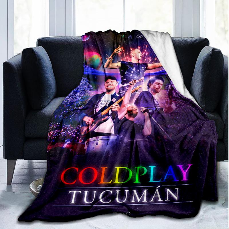 1PC Cold-play Flannel Blanket, Use for Birthday/Holiday Gift, Soft Blanket for Sofa/Bed/Camping/Office/Tourism Use,All Seasons