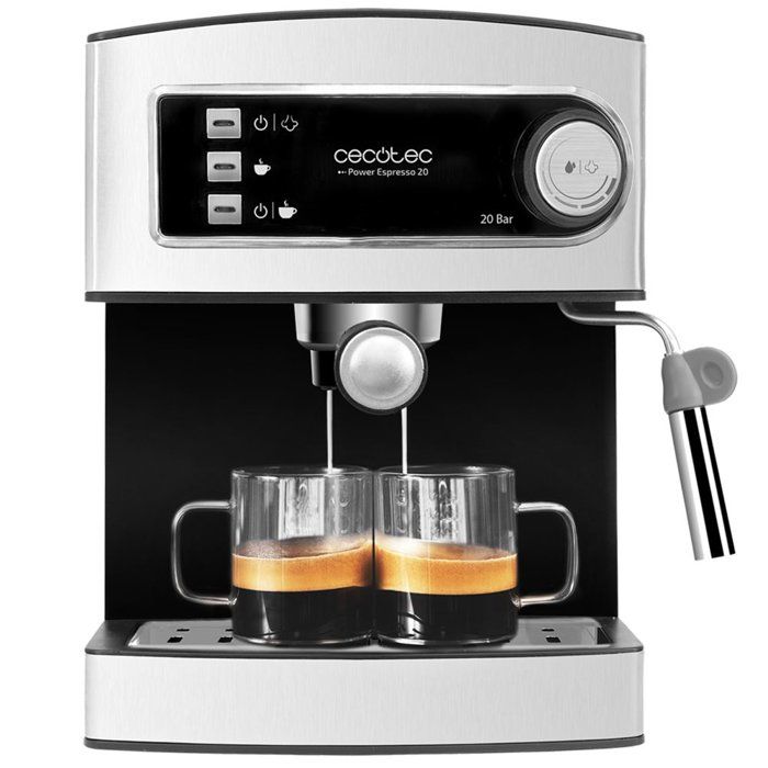 Machine à café - CECOTEC - Power Espresso - 850 W - 20 bars - 1,5 L - Inox / Noir