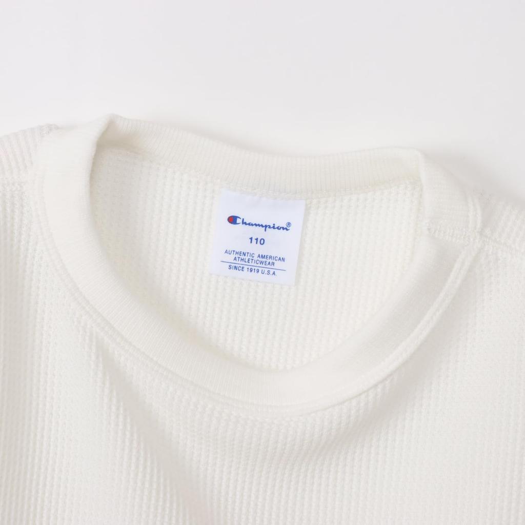 Длинная детская футболка с длинным рукавом и круглым вырезом из хлопка США, свободный крой, с длинным рукавом, базовая 120 [Champion] Футболка CK-Y406, цвет белый