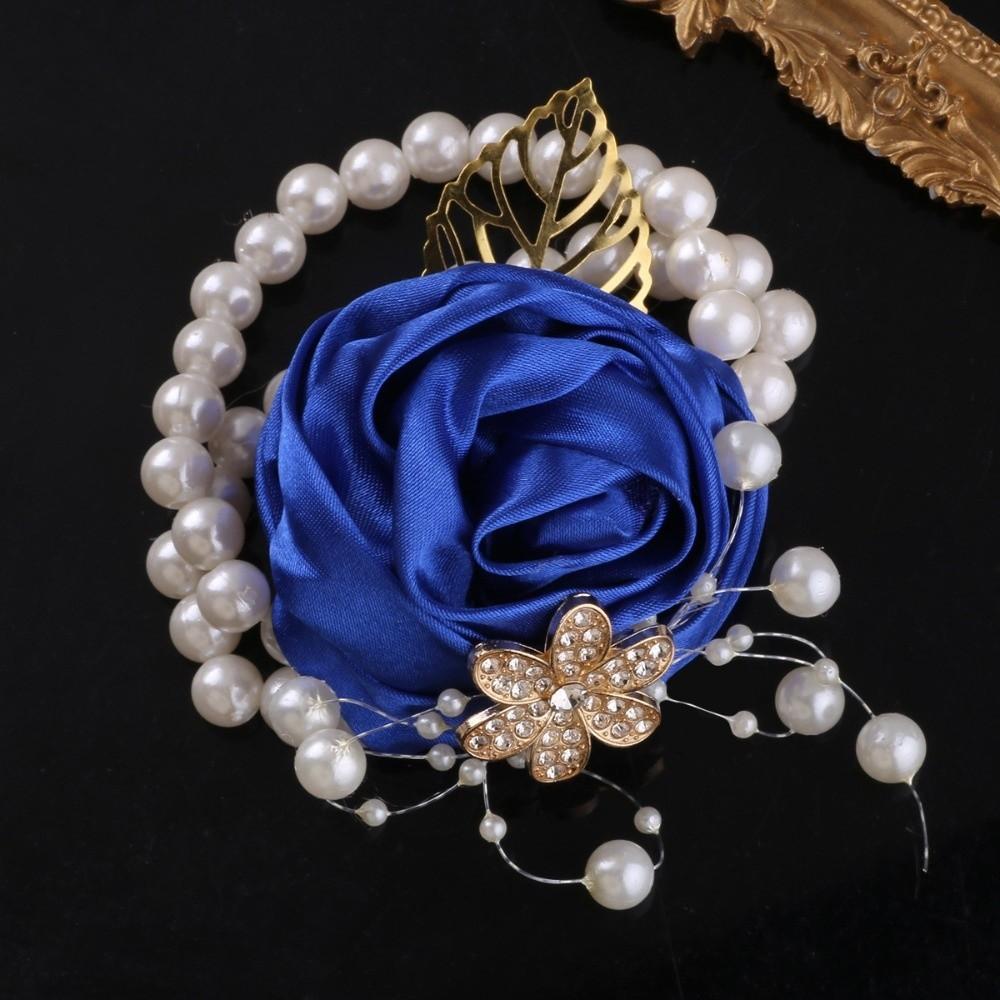 Artificial Rose Bridesmaid Wrist Flowers Ribbon Wedding Flower Bracelet Wedding Party