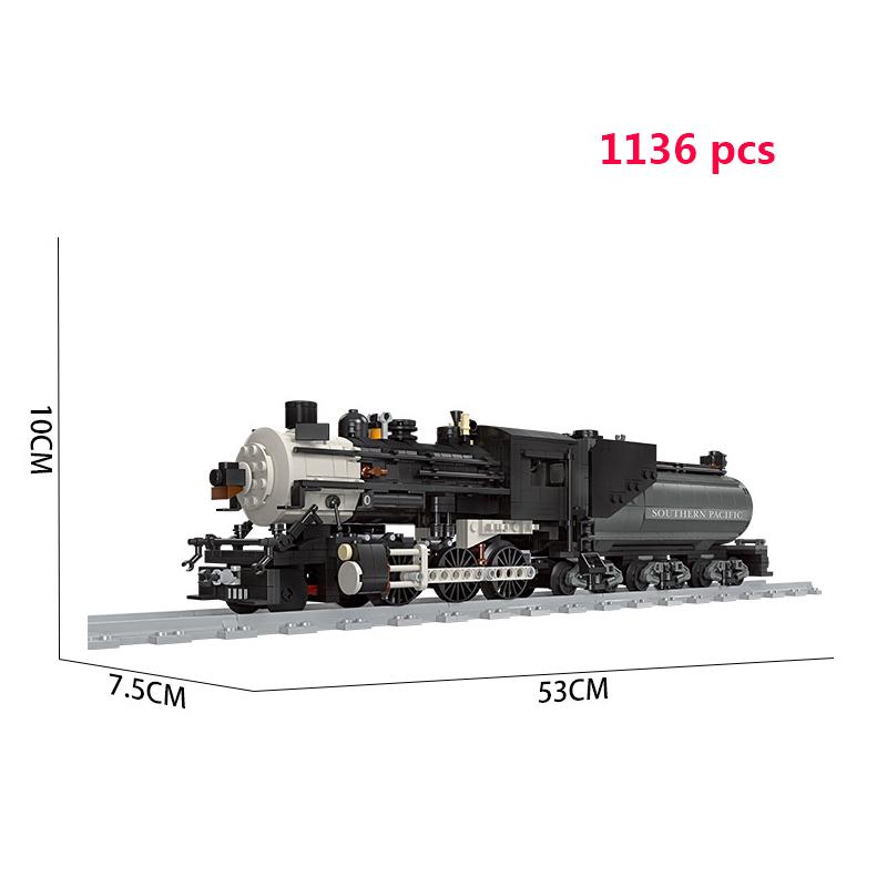 Ausini City Train Model Building Blocks Wagon Cargo Carriage Passenger Train Station Rail Tracks Locomotive Construction Toys