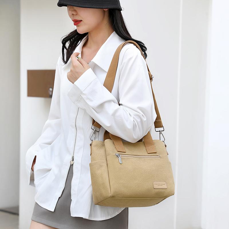 Женская сумка через плечо, большая вместительная сумка из холста