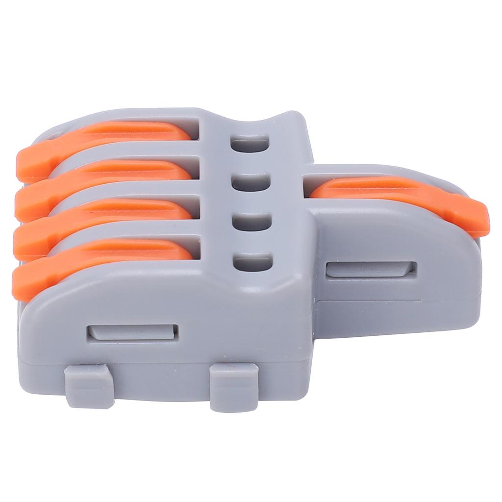 20Pcs Wire Connector 1 In 4 Out PushType Splitter Conductor Terminal Block Electrical Parts(Orange )