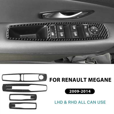 Для Renault Megane RS 2009 2010 2011 2012 2013 2014 2015 Настоящая мягкая наклейка из углеродного волокна LHD RHD Аксессуары для подъема стекол автомобиля