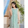 Three Colors 'Azure Sky Dew' Jacquard Sleeveless A-Line Dress