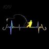 Fishing Rod Silhouette Vinyl Heartbeat Car Sticker Decal, 6.7" x 3.1" Waterproof Auto Window Decal Sunscreen Decoration, Universal Cars Exterior