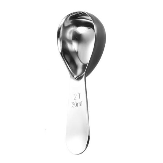 Кофейная ложка из нержавеющей стали, мерная ложка 15/30 мл, столовая ложка для молотого кофе, сахара, специй, короткая ручка, кухонный измерительный инструмент