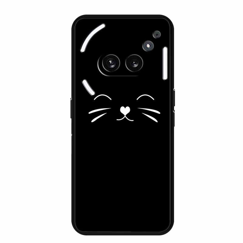 Чехол-бампер Nothing Phone 2A, светящийся в темноте, из мягкого черного ТПУ, с простым дизайном в виде линии