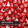 Christmas Red Tablecloth with Holiday Prints 150cm Round Polyester Tablecloth Stain-Resistant & Fade-Proof Dinner Cloth for Indoor Outdoor Use