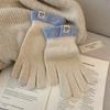 Polyester Full Finger Gloves Cold Proof Winter Warm Gloves Fashion Knitted Gloves  For Women
