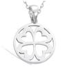 [H5476] - Silver 'Clover' Pendant Silver (rhodium Plated) - 18 Mm