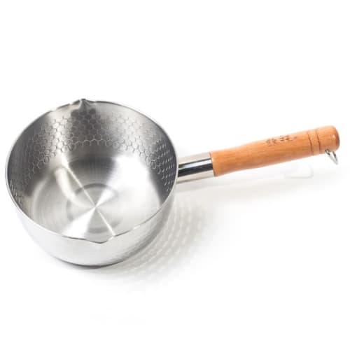 20 см кастрюля Юкихира, нержавеющая сталь, индукционная плита, простая в использовании, с деревянной ручкой, кованой отделкой и стеклянной крышкой. Особенности самоподдерживающегося узла