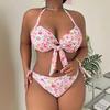 Европейский и американский женский купальник-бикини с принтом большого размера - Сексуальная пляжная одежда