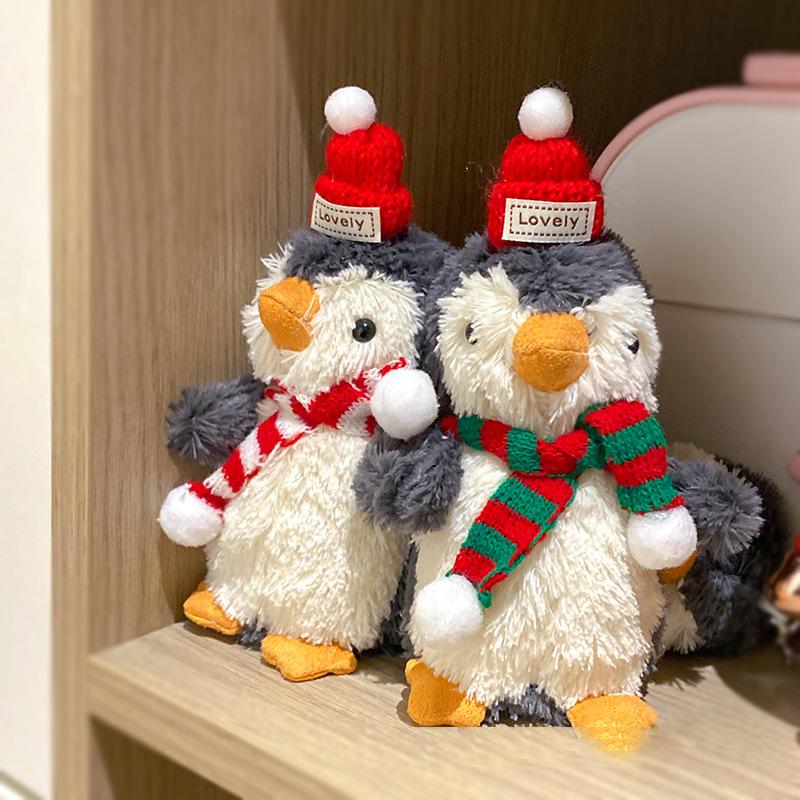 Cute Cartoon Peanut Christmas Penguin Plush Dolls Keychain Backpack Hangings Decoration Gifts