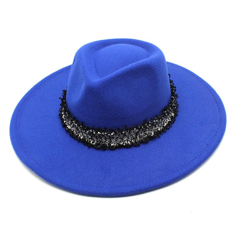 Water Drop Top Jazz Hat, Men'S And Women'S Woolen Hat, Felt Hat